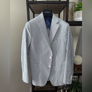 Harold Seersucker Sport Jacket – Navy & White Stripe – 40R